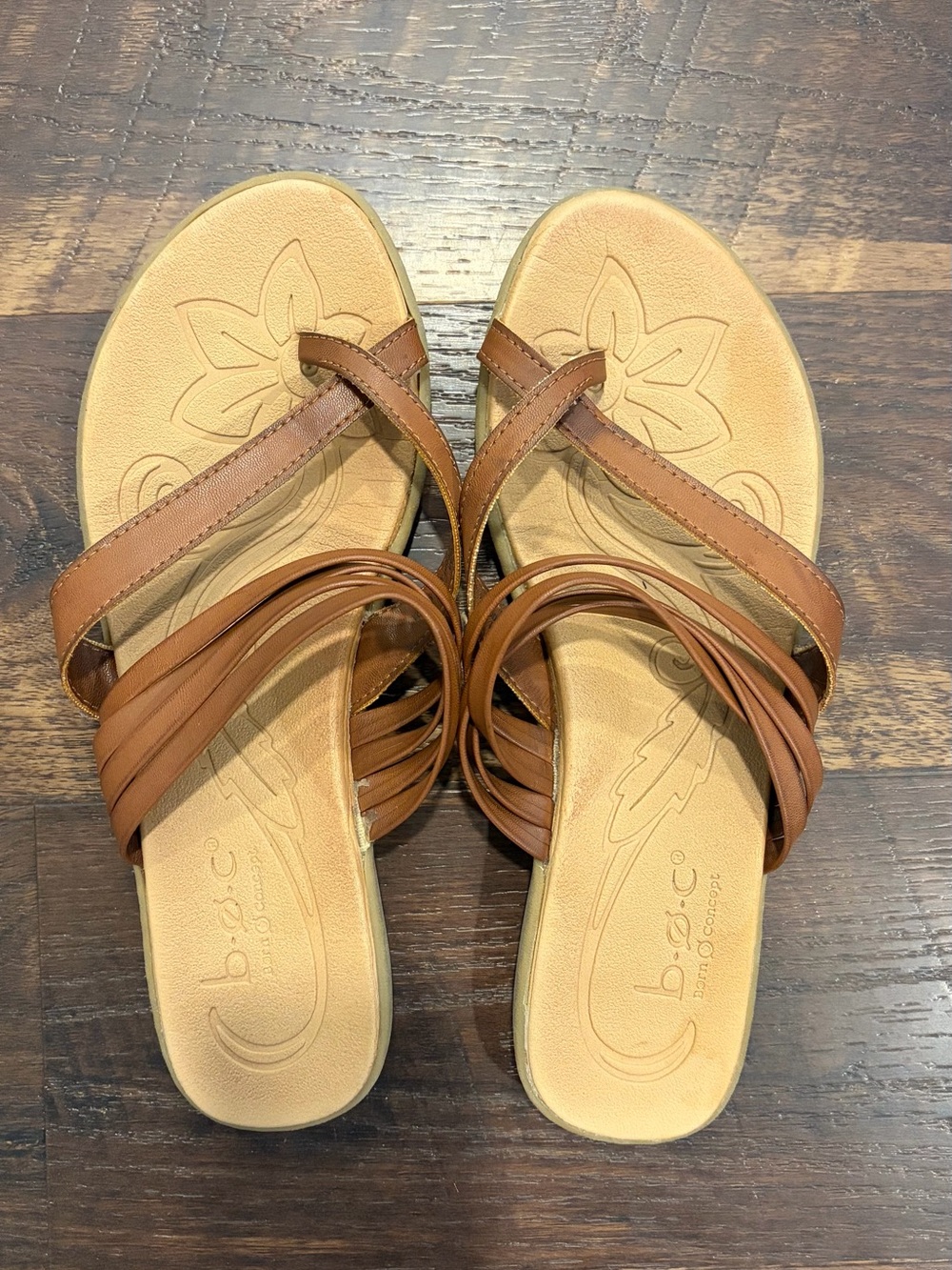 b.o.c. Brown Multi-Strap Women's Slide Sandals